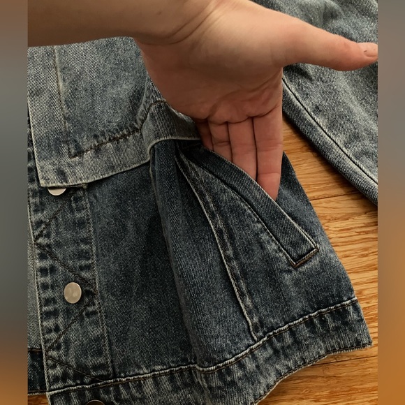 VICI layered two tone patchwork denim jacket - Picture 9 of 12